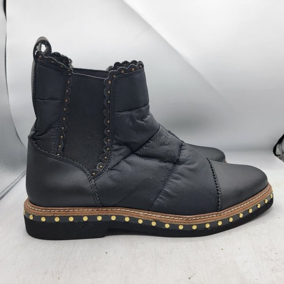 Free People Atlas Puffer Womens 11 Black Chelsea Boots Casual Fashion Party - Picture 7 of 12